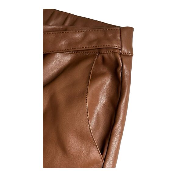 Marc New York Andrew Marc Womens Cognac Faux Leather Cropped Pants 2 - Picture 4 of 16